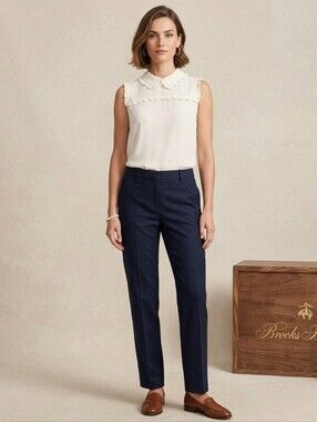 Brooks Brothers sleeveless ruffled chiffon top 10
